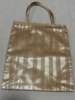 BEAMS HEART ピンクベージュ リボン付き パーティーバッグ　サブバッグ