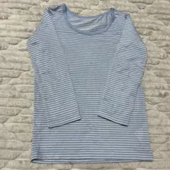 UNIQLO ユニクロ　HEATTECH 水色ストライプ アンダーシャツ 100