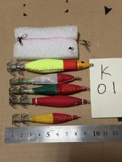 K01】イカメタルスタートセット　鉛スッテ25号+浮スッテ各色のサムネイル