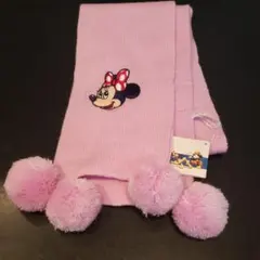 ミニーちゃんポンポン付きマフラー