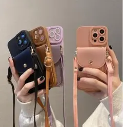 新品　iphone15Pro maxケース　カード入れ　財布　斜め掛け