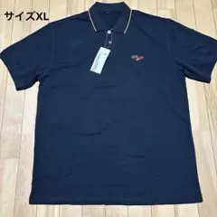 未使用タグ付黒の半袖ポロシャツ サイズXL