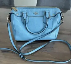 コーチ　水色　ハンドバック　ショルダーバッグ　ボストンバッグ