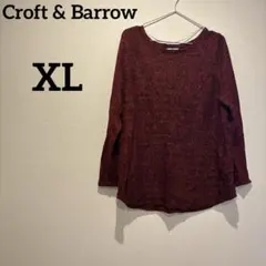1点もの✨Croft & Barrow 【1XL】赤 長袖 ニット 秋冬春服