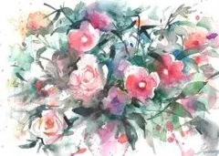 水彩画 フランス パリ ローズ - メルカリ