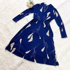 即購入OK✨ネイビー フラワープリント ロングワンピース サイズ10