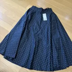 UNIQLO ドット柄 ブラック フレアスカート S