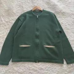 Y's for men ワイズフォーメン ニット 長袖 ジップ式 ウール 毛 緑のサムネイル