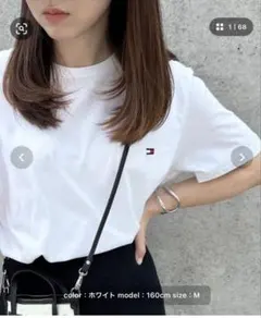 お値下‼️TOMMY HILFIGER 半袖Tシャツ ホワイト Mサイズのサムネイル