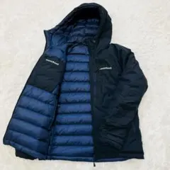 モンベル　コロラドパーカ　M　ブラック×ネイビー　リバーシブルスタッフバッグなし