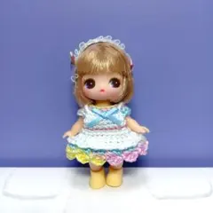 ぷちリカちゃん服　エプロンワンピース