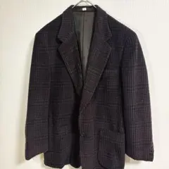 コーデュロイ　ダークブラウン　チェック テーラードジャケット　M