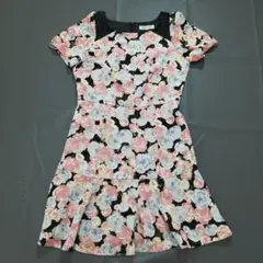 【アプワイザーリッシェ】 フロッキーフラワープリントワンピース 上品フェミニン