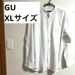 GU XLサイズ　長袖シャツ　オフホワイト　美品　ノーカラー