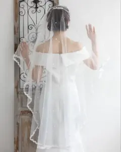 Refinado パールレースミディアム丈ウェディングベール