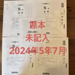 6月度マンスリー確認テスト 5年 解答と解説 - メルカリ