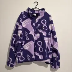 NIKE フリースジャケット パープル 総柄 XL