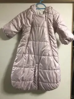 【美品】ピンク フード付き ダウンカバーオール 60-70cm