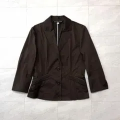 MICHEL KLEIN テーラードジャケット ブラウン 光沢 上品 オフィスのサムネイル