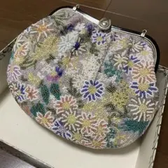 本刺繍　総ビーズ　東京製品　日本刺繍　成人式　和装ビーズバッグ