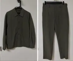 【美品】感動シャツジャケット＆パンツ セットアップ オリーブ Mサイズ