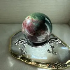 ぴぃさま専用new ユニコーンジャスパー　スフィア　天然石置物　D123 ぴぃさま専用new ユニコーンジャスパー スフィア 天然石置物 D123の