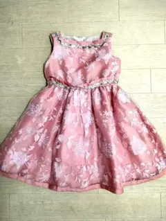 キッズドレス 120 フォーマル 発表会 コンクール 結婚式 ピンク 花柄