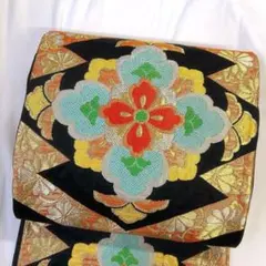 袋帯　アンティーク　華紋　菊花　金糸　銀糸　着物　081tz