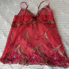 Wacoal Salute キャミソール レッド 花柄刺繍のサムネイル