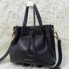 【美品】コールハーン スモールバケットバッグ 2way ショルダーバッグ レザー