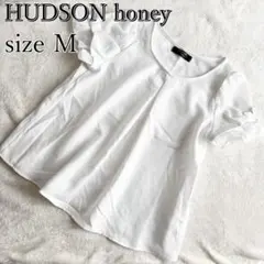 半袖 ブラウス M 白 リボン 異素材 シフォン フリル オフィス 春夏コーデ