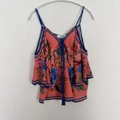 MOD フラワープリント フリルトップス【Mサイズ】オフショルダー　夏　オシャレのサムネイル