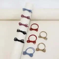 リボンヘアゴム 7色10本セット