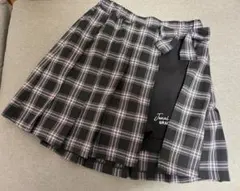 JENNI LOVE プリーツスカート 黒×ピンクチェック160