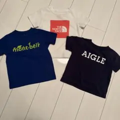 AIGLE 、THE NORTH FACE 、モンベルTシャツ3枚　100サイズ