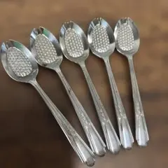 先割れスプーン いちごスプーン 5本セット ステンレス製 昭和レトロ