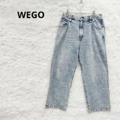 WEGO ウィゴー　スケーターズタックワイドデニムパンツ M デニム淡加工　ゴム