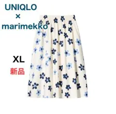 【新品】UNIQLO×マリメッコ リネンブレンドスカート　ペチコート付き