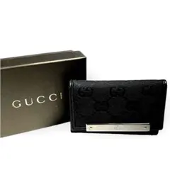 【特別価格】美品❤︎GUCCI GGキャンバス ロゴプレート キーケース ブラック