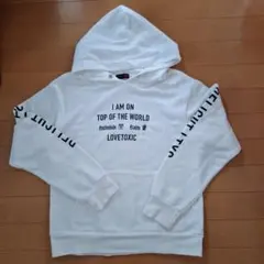 lovetoxic フード付きホワイトパーカー160