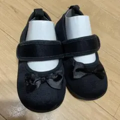 リボン付き黒フォーマルシューズ 15.0 cm