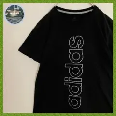 アディダスadidasセンタービッグロゴTシャツtシャツオールドデザイン黒tee