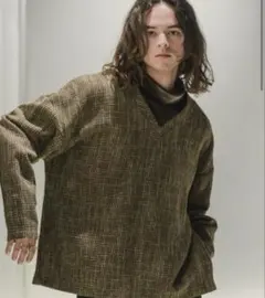 Tweed V-neck sweat/ツィードVネックスウェット