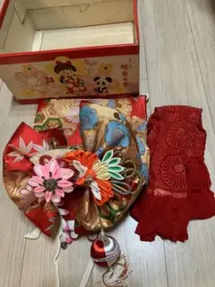 訳あり／最終価格】昭和レトロ 七五三一体型作り帯 7歳用 - メルカリ