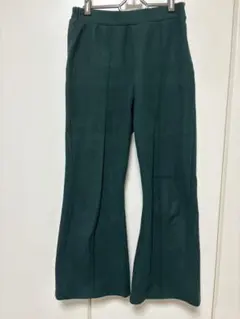 グリーン フレアパンツ 厚手