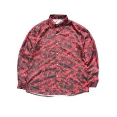 7BS2【80’s archive】総柄長袖シャツ　バブル　トレンディ　古着