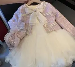 値下げ中♡女の子フォーマルドレス120 ツイードジャケット付 チュールワンピース