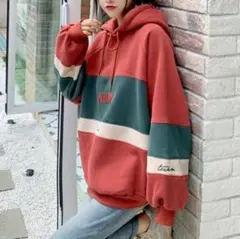 大人気 パーカー フード スウェット オーバーサイズ 裏起毛 韓国