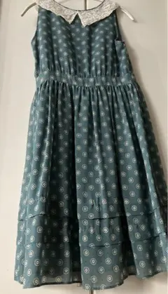 セール　Lois CRAYON ロイスクレヨン　総柄ワンピース　レース襟