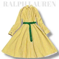 美品✨ラルフローレン ロングフレアワンピース ストライプ Aライン XL